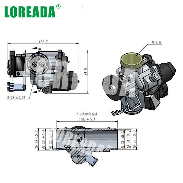OEM 28mm Throttle Body LOREADA Original for Motorcycle Engine